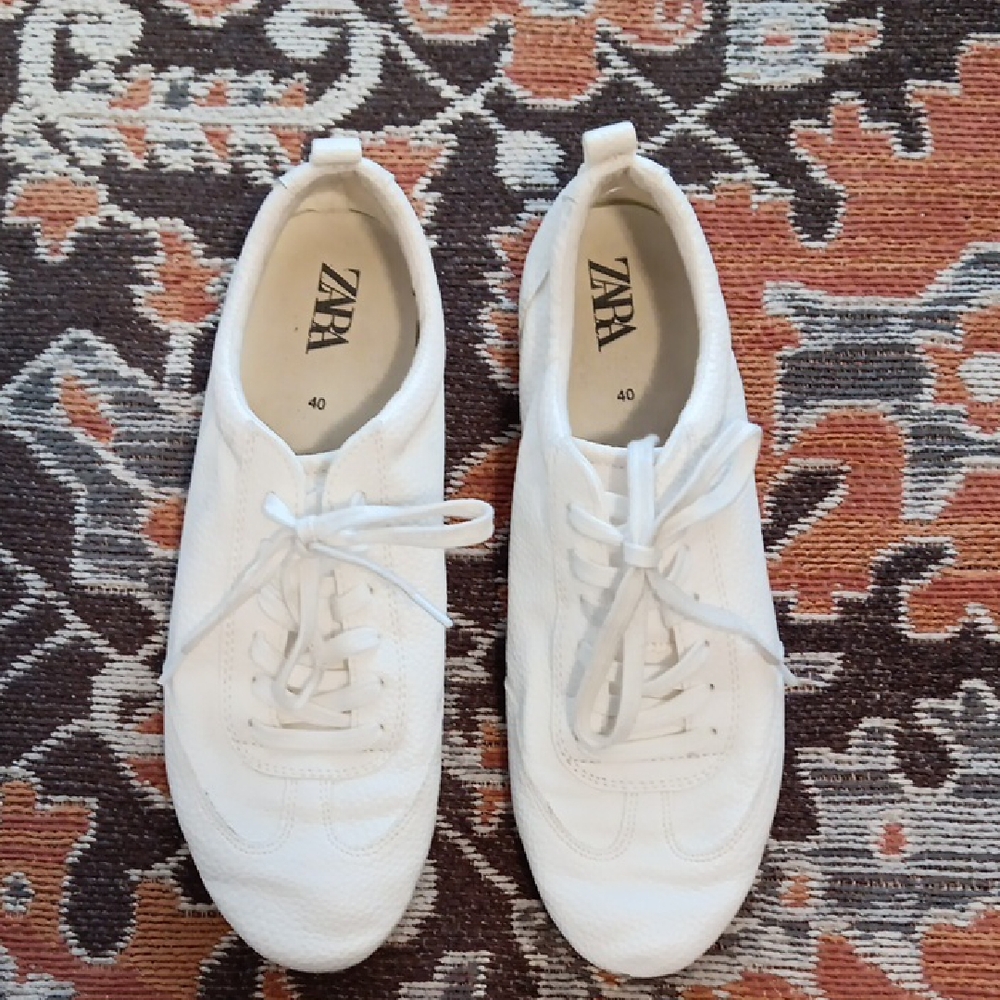 Zara Leather Trainer Sneakers